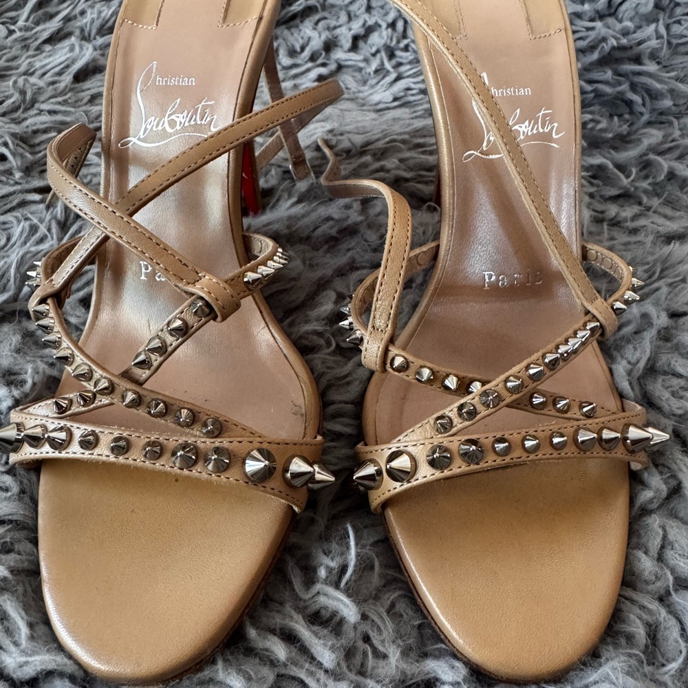 Christian Louboutin Brown Studded Sandals